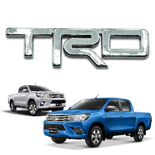 Logo โลโก้ TRD ยาว 14cm สีโครเมี่ยม สำหรับ Toyota Hilux Revo ปี 2015-2017