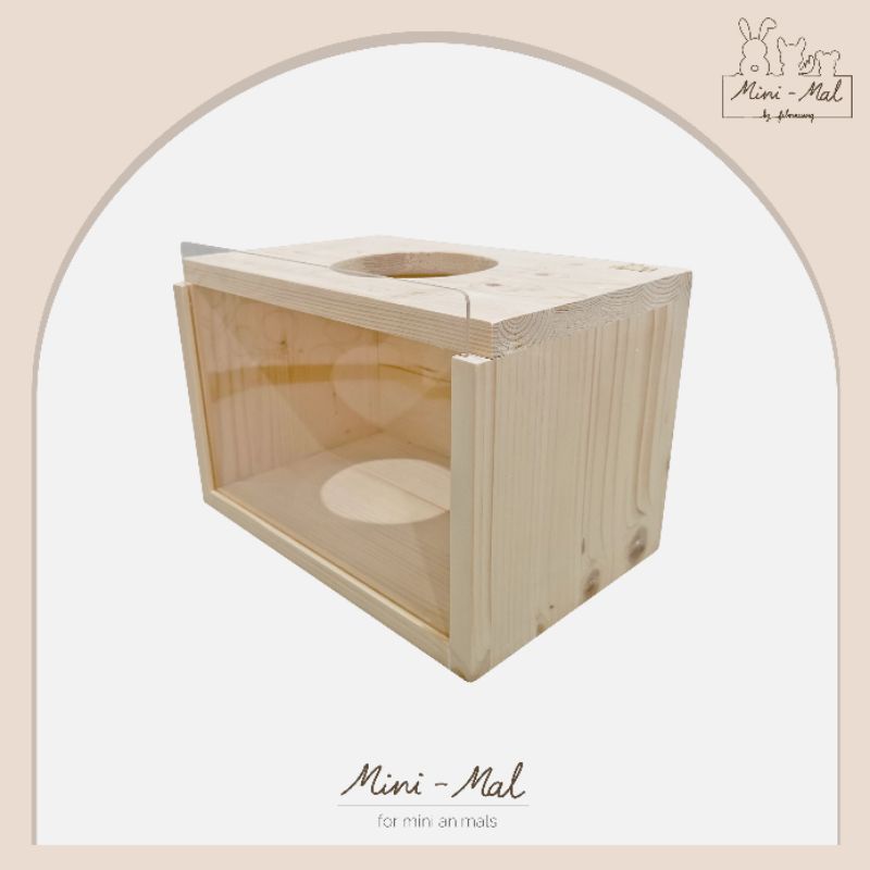 Mini-Mal by filmnueng | กล่องอาบทราย สำหรับชินชิลล่า ด้านหน้าเป็นแผ่นอคริลิคใส ดึงออกได้สะดวกเวลาเททราย