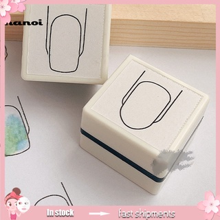 HAN_ Compact Nail Seal Seal Square Round Type Design Template Smudge-Proof for Manicure