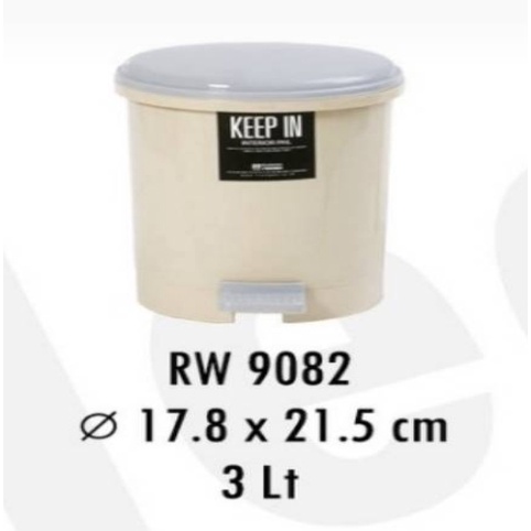 ถังขยะเหยียบ ขนาด 17.8x21.5 Cm. บรรจุ 3 ลิตร รุ่น RI-9082