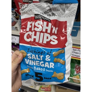 พร้อมส่ง Fish &amp; chips biscuits รส Salt&amp;Vinegar ห่อใหญ่ที่มีห่อเล็ก5 ห่อข้างใน