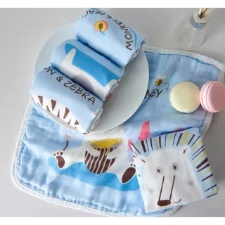 ผ้าเช็ดหน้าสาลูSet 5 ผืน ขนาด 30*30 สาลู6ชั้น ผ้าเช็ดหน้าเด็ก Cotton 100%