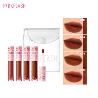 Pinkflash # ชุดลิปสติกลิปครีมเนื้อแมทกํามะหยี่ติดทนนานไม่แห้งเร็ว