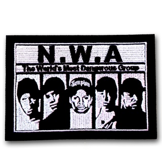 อาร์มติดเสื้อ ตัวรีดติดเสื้อผ้า อาร์ม ตัวรีด วงดนตรี ฮิป ฮ็อป ร็อค N.W.A. Niggaz Wit Attitudes Patch Embroidered Iron On