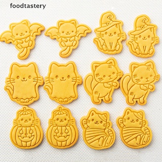 FTY  Halloween Kitten Cookie Mould Ghost Cute Cartoon Kitten Cat Shape Baking Tool N