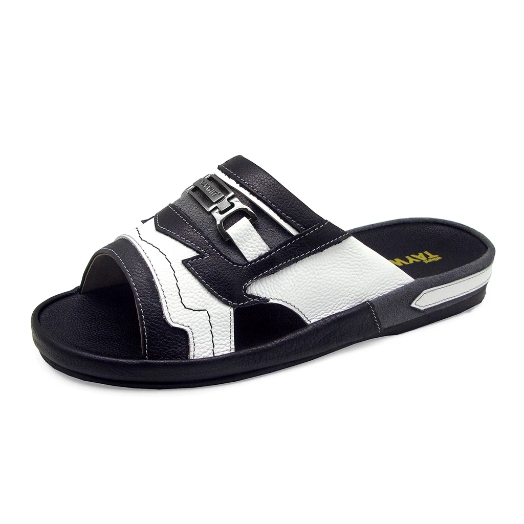 TAYWINแท้ เทวินทร์แท้ รองเท้าแตะพื้นหนา SKF-27 Size39-47 หนังปั่นนิ่มสีดำ-ปั่นนิ่มสีขาว-กลับเทาสีอ่อน