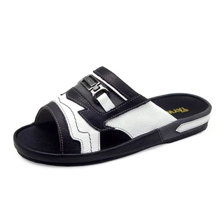 TAYWINแท้ เทวินทร์แท้ รองเท้าแตะพื้นหนา SKF-27 Size39-47 หนังปั่นนิ่มสีดำ-ปั่นนิ่มสีขาว-กลับเทาสีอ่อน