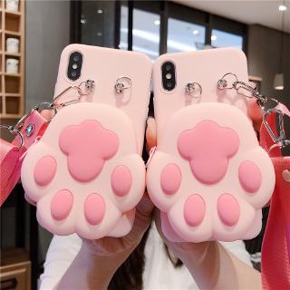 เคสโทรศัพท์มือถือลายอุ้งเท้าแมว 3 D สําหรับ Huawei Nova 7 I 5 T Nova 3 3 I 4 5 Pro Y 7 Y 6 Y9 Prime 2019