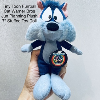 #ตุ๊กตา ใน #ลูนนี่ตูน Tiny Toon Furrball Cat Warner Bros Jun Planning Plush 7" Stuffed Toy Doll #ลิขสิทธิ์แท้ #สีหายาก