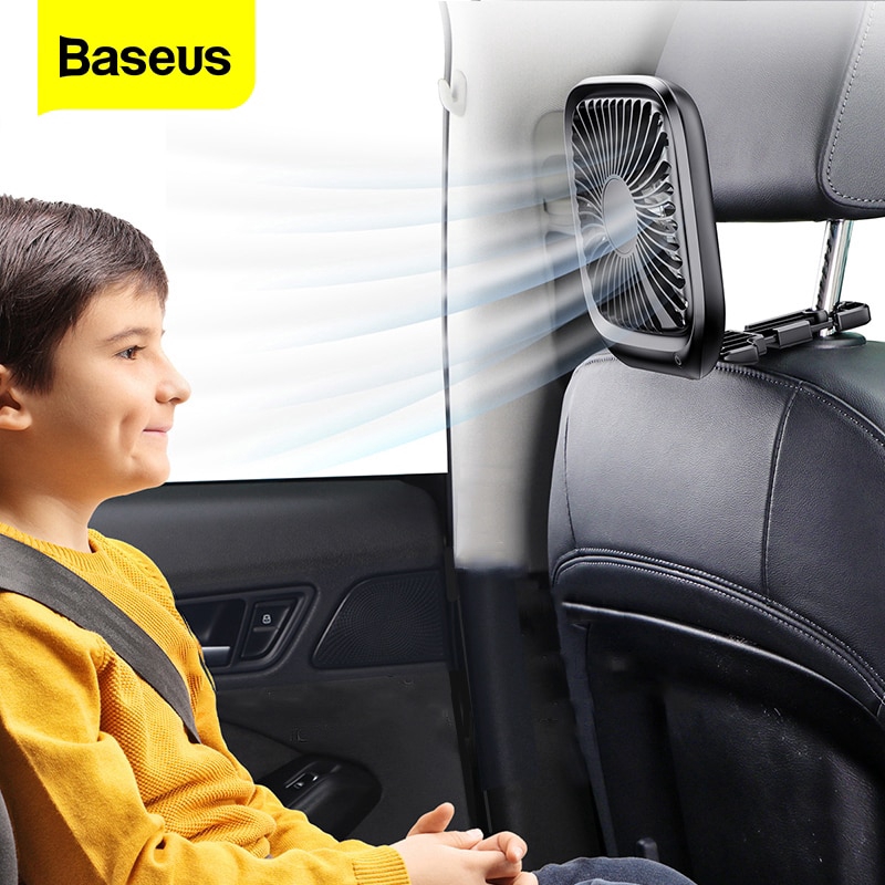 Baseus Car Cooler Fan Silent Foldable Car Foldable Silent Fan For Car Backseat Air Condition 3 Speed Adjustable