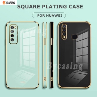 เคสโทรศัพท์มือถือยางนิ่ม ทรงสี่เหลี่ยม กันกระแทก 6D หรูหรา สําหรับ Huawei P20 Lite P30 Pro P40 Y9S Mate 20 Mate30