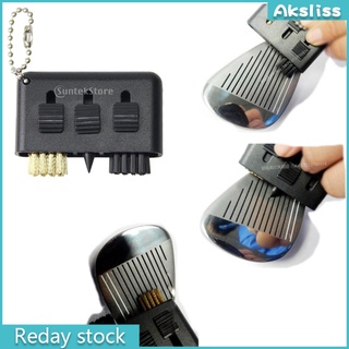 AKS 3 In 1 Golf Pocket Sized Clean Brush Groove Putter Shoes Cleaner Shoes Cleaning Brush Golf Club Accessory