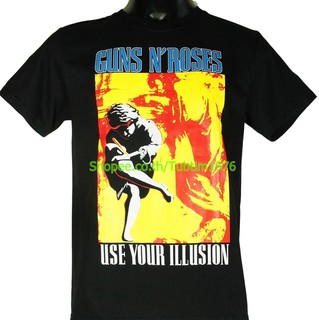 เสื้อยืดผ้าฝ้ายเสื้อวง Guns N Roses เสื้อวงดนตรีต่างประเทศ เสื้อวินเทจ กันส์แอนด์โรสเซส GUN556L XL  XXL 3XL