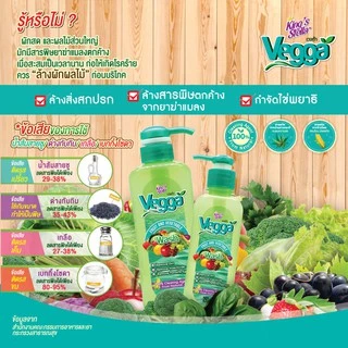 King's Stella (คิงส์สเตลล่า) Vegga เวจก้า น้ำยาล้างผักผลไม้ สูตรธรรมชาติ กำจัดไข่พยาธิ ล้างสารพิษตกค้างได้ถึง 95-99%