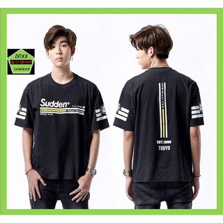 Sudd เสื้อคอกลมชาย ทรง oversize รุ่น Turismo สีทอปดำ