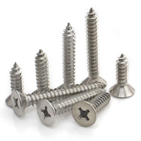 เกลียวปล่อย หัวแบน กันสนิม ขนาด#F4 x 1/2" , #F6 x 5/8" ,#F7 x 1" , #F7 x 2" บรรจุ 40-50 ตัว