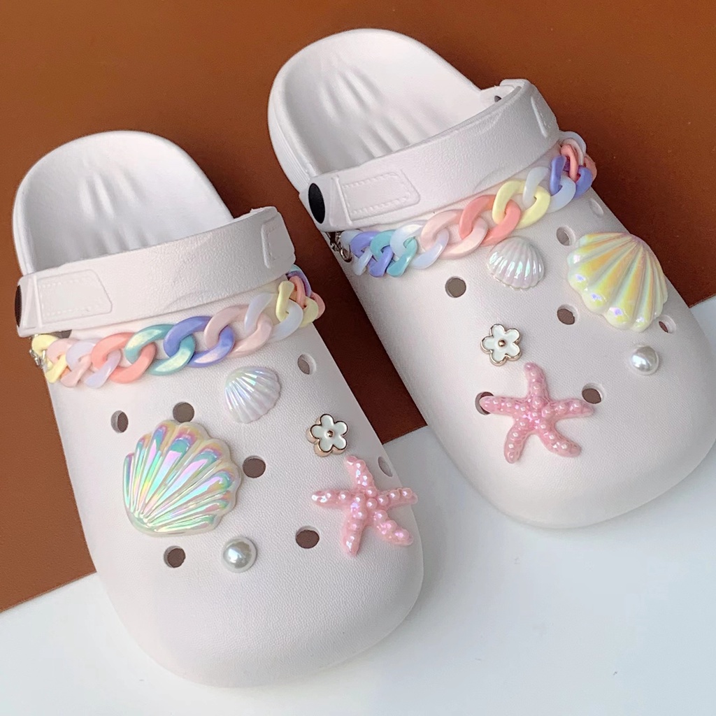 Crocs Jibbitz Seashell Starfish DIY Set รองเท้าปุ่มเสน่ห์