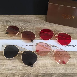 Eyewear_by.tm แว่นกันแดด แบบ Aviator  ทรง oversize  สี ดำ , ชา , แดง , ชมพู