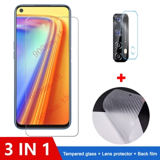 3-in-1 ฟิล์มกระจกนิรภัย ป้องกันหน้าจอ 9H ฟิล์มป้องกัน สำหรับ Realme 7 6i 5i 5s 6 Pro Realme C12 C15 C11 C3  Realme7 2.5D