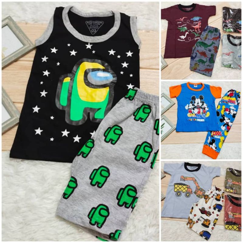 PJYAMAS BOY OUTWARE KIDS BOY SET TSHIRT & PANTS(2-8Y) PAJAMAS KIDS BOY