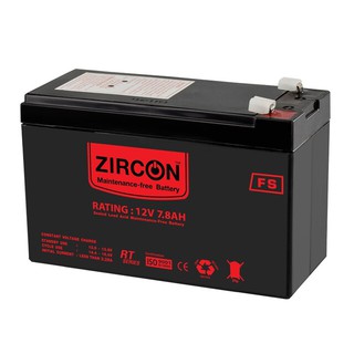 Battery UPS Battery 12V 7.8Ah Zircon (ประกัน 1 ปี ศูนย์ซินเน็ค)