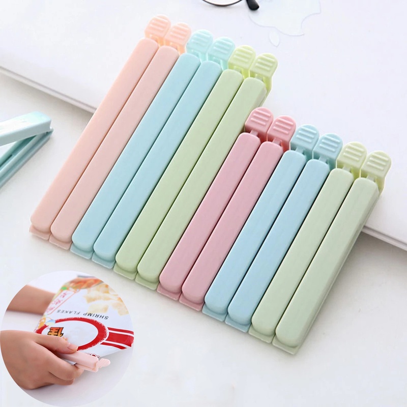 คลิปซีลถุงอาหาร สีแคนดี้ แบบพกพา กันความชื้น อุปกรณ์เสริม สําหรับซีลถุงขนมขบเคี้ยว เครื่องปรุงรส