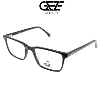 กรอบแว่นตา GEZE รุ่น A1111-C1 เต็มกรอบสีดำด้าน ขาสปริง น้ำหนักเบา ใส่สบาย Vintage