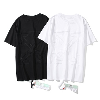 เสื้อยืด ปักลายลูกศร สีขาว คุณภาพสูง