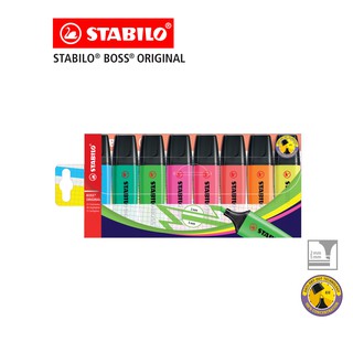 [Official Store] STABILO Boss Original ปากกาเน้นข้อความ ปากกาไฮไลท์ ปากกาไฮไลต์ Boss in Wallet ชุด 8 สี