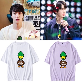 คอลูกเรือเสื้อยืด JIN BTS FANMADE พรีออเดอร์S-5XL