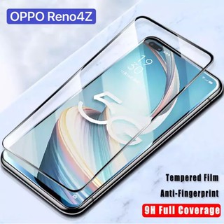 [ส่งจาทไทย] ฟิล์มกระจกนิรภัย เต็มจอ OPPO Reno4Z ฟิล์มขอบดำ ฟิล์มกันกระแทก Tempered Glass