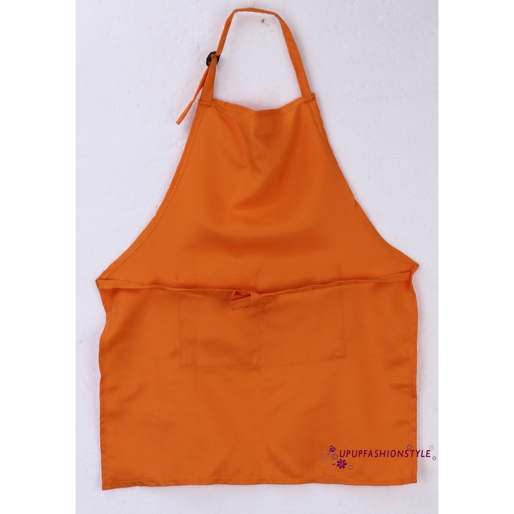 Children Adjustable Working Apron Solid Color Waterproof Anti-oil Kitchen Bibs