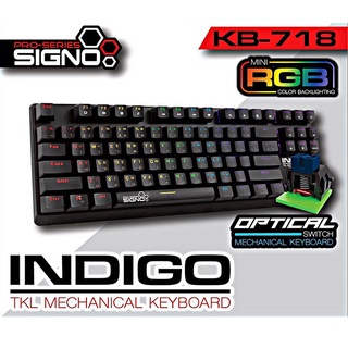 Signo KB-718 Indigo mini RGB Mechanical TKL GamingKeyboard รับประกันศูนย์ไทย1ปี