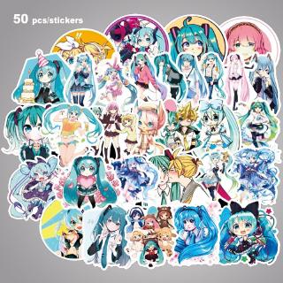 Hatsune Miku สติกเกอร์กันน้ำรูปแบบที่แตกต่างกัน, 50 ชิ้น