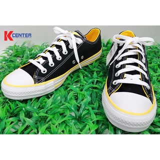 Converse รองเท้าผ้าใบ รุ่น ALL STAR HEEL LOGO STACKED OX BLACK (167175CS0BK)