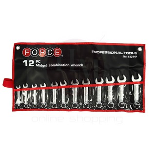 FORCE ประแจ ประแจแหวนข้างปากตาย ชุดประแจแหวนข้างปากตาย 12 ชิ้น (มิล) Model 51214P