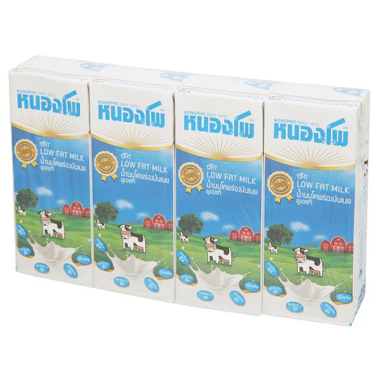 ราคาพิเศษ!! หนองโพ น้ำนมพร่องมันเนยยูเอชที 225มล. x 4 กล่อง Nongpho Milk UHT Skim 225 ml. X 4 boxes