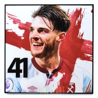 Declan Rice ดีแคลน ไรซ์ West Ham United เวสต์แฮม รูปภาพ​ติด​ผนัง​ pop art นักฟุตบอล​ กรอบรูป​​ รูปภาพ แต่งบ้าน