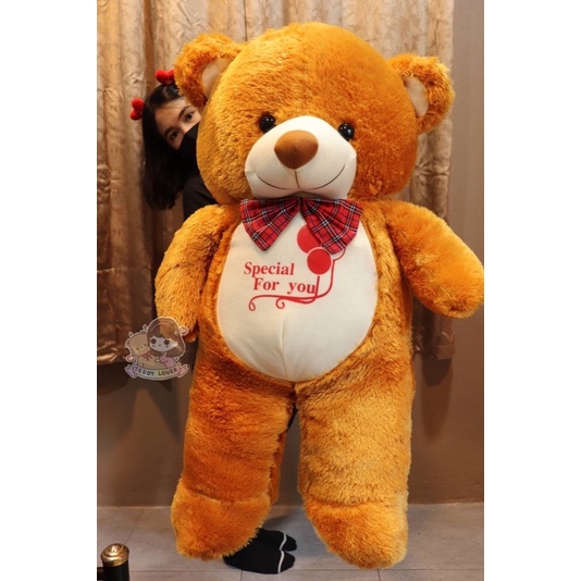 ตุ๊กตาหมีขนปุย ตัวใหญ่1.1 เมตร ด้านในยัดใยสังเคราะห์(หมีลูกโป่ง)