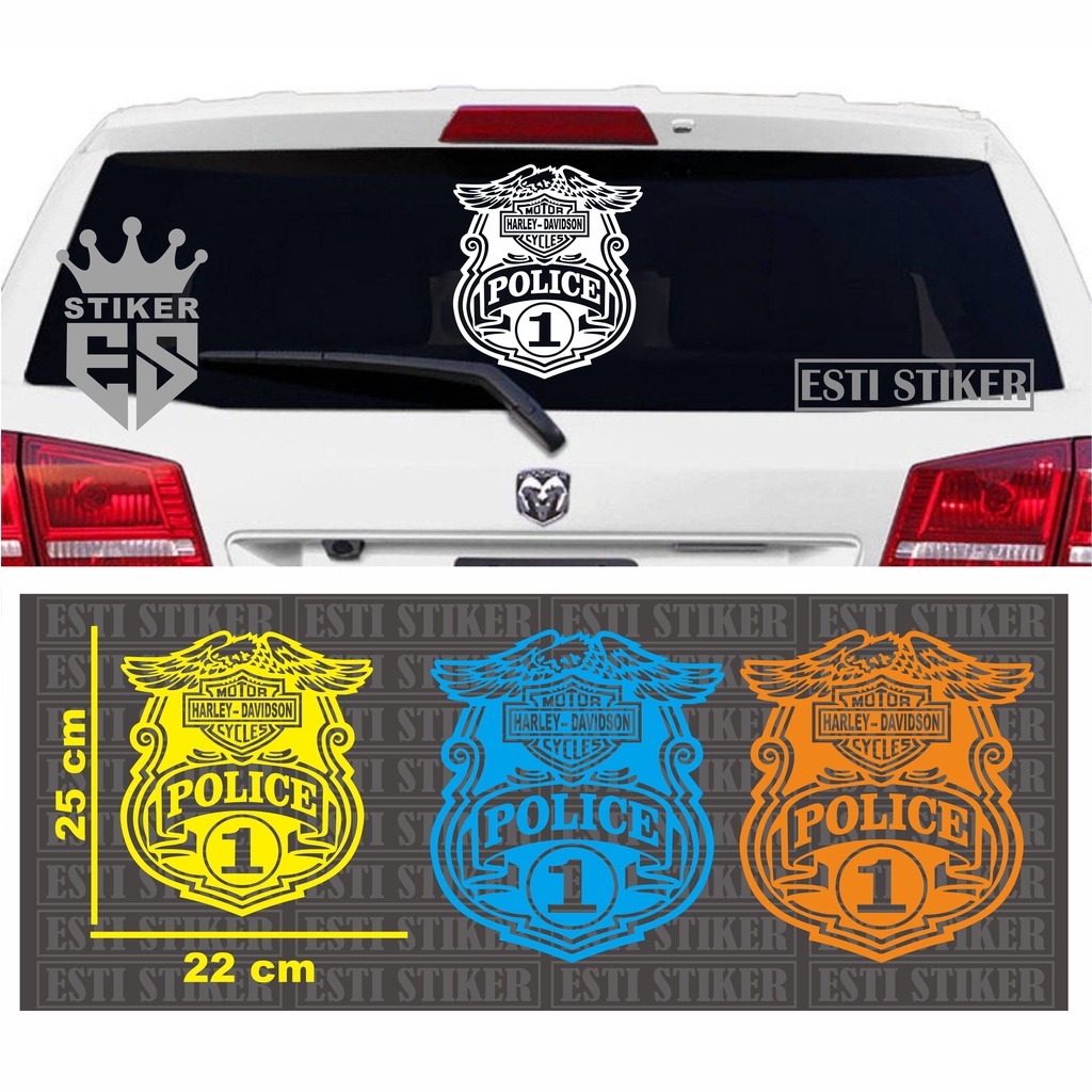 สติ๊กเกอร์ตัด, สติ๊กเกอร์ REAR WINDOWS, HARLEY DAVIDSON POLICE LOGO IMAGE, CODE 01