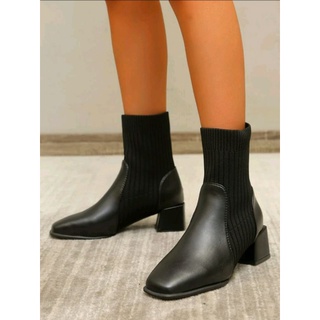 YY192-SHEIN BOOTS รองเท้าบูท มีส้นสีดำ ความยาวรองเท้า 26 cm EUR43