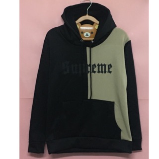 เสื้อฮู้ด supreme สีดำ น้ำตาล