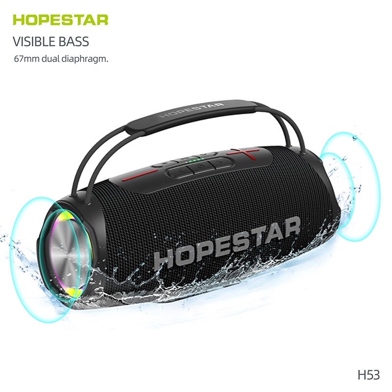 👍🏻ลำโพง บลูทูธ Hopestar H50 /H53 ของแท้ 100%! กันน้ำ IPX6 รุ่นใหม่ล่าสุด เสียงเบสตึบๆ สามารถกันน้ำได้