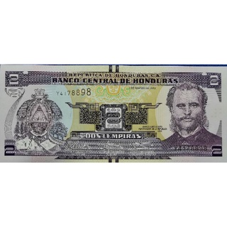 แบงก์​ฮอนดูรัส​ Honduras, 2 Lempiras, ไม่​ผ่าน​ใช้​ UNC, B034T
