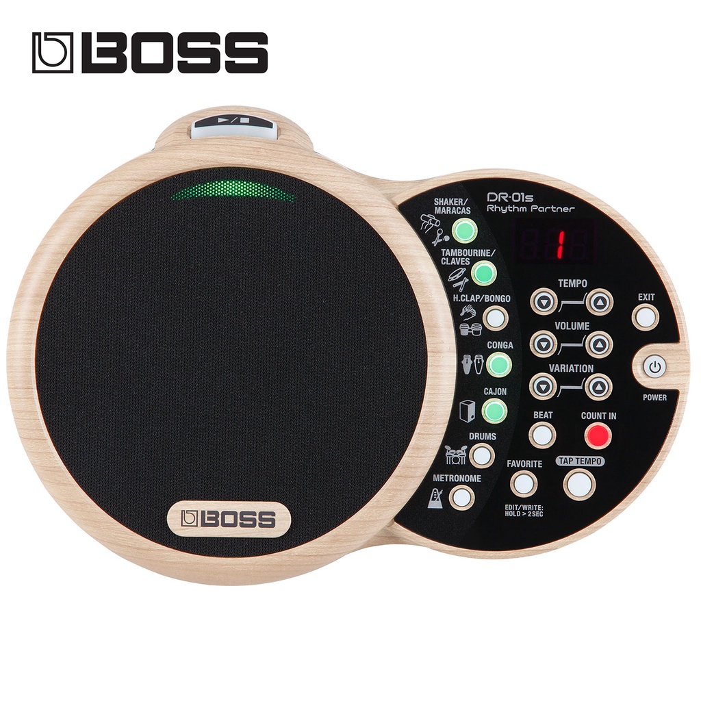 Boss® DR-01S เครื่องให้จังหวะ Rhythm Machines มีเสียงให้เลือกกว่า 55 เสียง จังหวะ 1,100 แบบ มีลำโพงในตัว + ฟรีคู่มือ &amp; อ