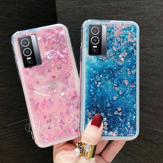 เคสโทรศัพท์ VIVO Y76 5G / VIVO V23E 5G New Casing Quicksand Flow Glitter Water Moving Cellphone Case Transparent Silicone Cover for VivoY76 VivoV23e Housing