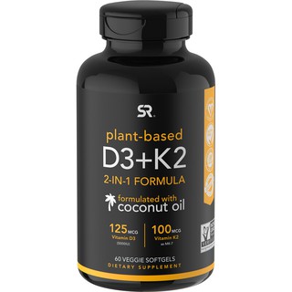พร้อมส่ง🇺🇸Sports Research, Vitamin K2 + D3, 60 Veggie Softgels