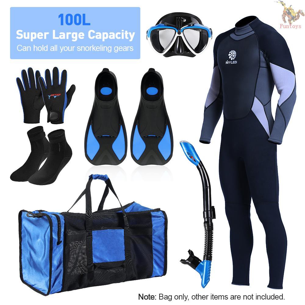 FUTO 100L Mesh Duffle Gear Bag for Scuba Diving Snorkeling Swimming Beach and Sports Equipment ราคา ถูกที่สุด ดีลบีเคเค แกลเลอรีภาพที่ 5