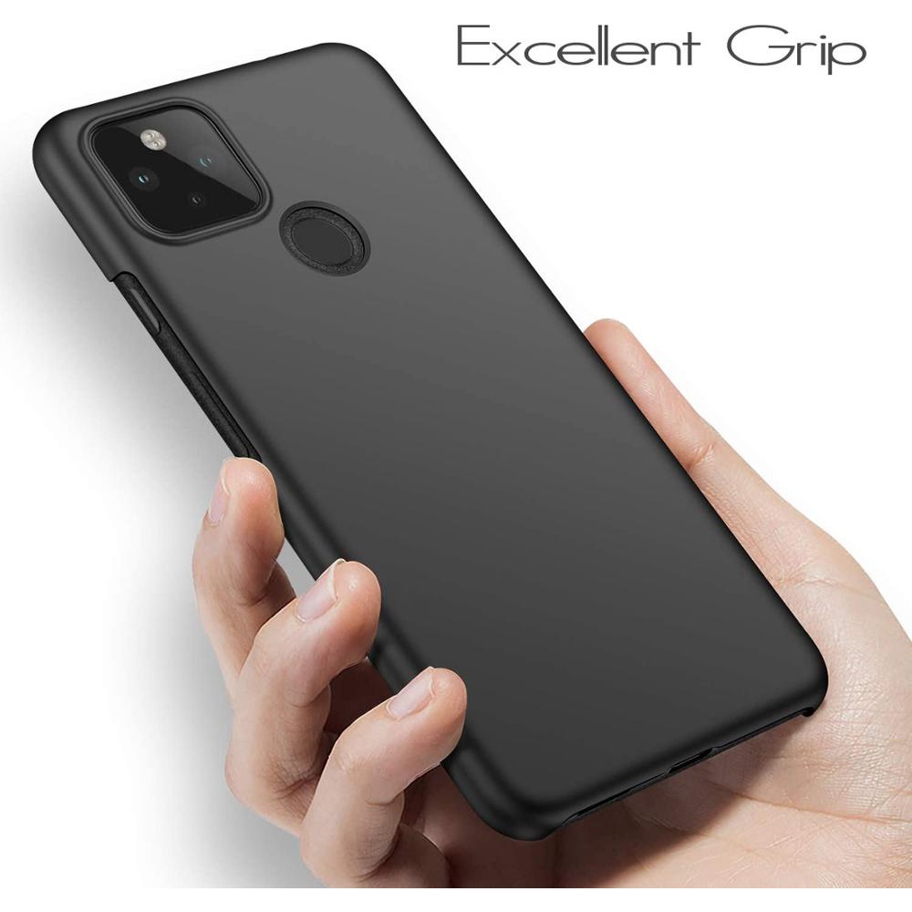 เคสพีซีสําหรับ Google Pixel 4A 5G เคสโทรศัพท์พีซีบางเฉียบสีดําเคลือบด้านหรูหรา