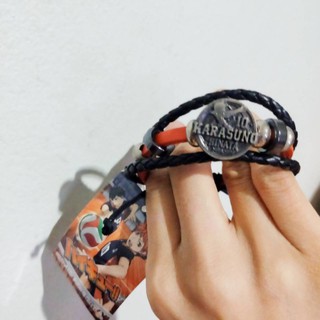 Japan Haikyu leather Bracelet Anime อนิเมะ สร้อยข้อมือ กำไลหนัง ไฮคิว คู่ตบฟ้าประทาน ฮินาตะ สายหนัง แฮนด์เมด